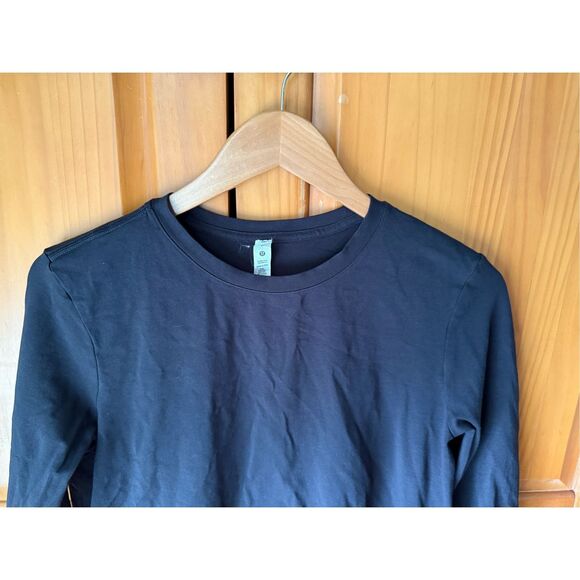 LULULEMON Classic LONG SLEEVE CREWBLACK PIMA COTTON SZ 8 - Picture 6 of 12